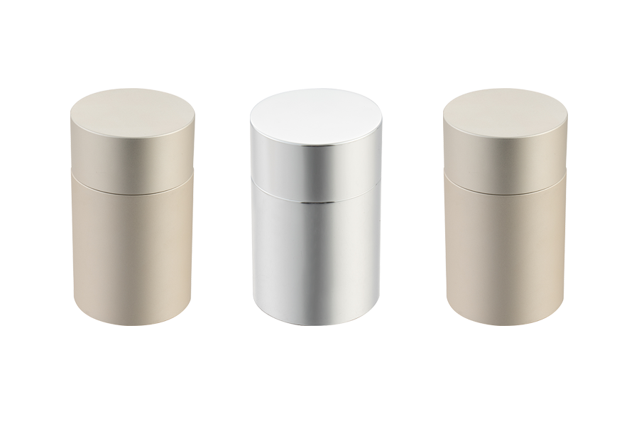 Aluminium Portable Tea Penyimpanan Jar Silinder Dimetes Jar