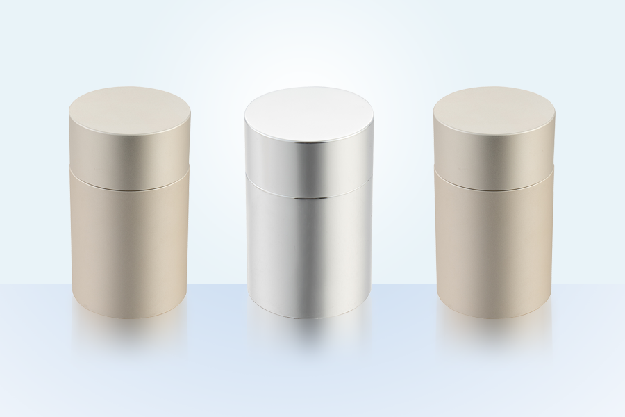 Aluminium Portable Tea Penyimpanan Jar Silinder Dimetes Jar
